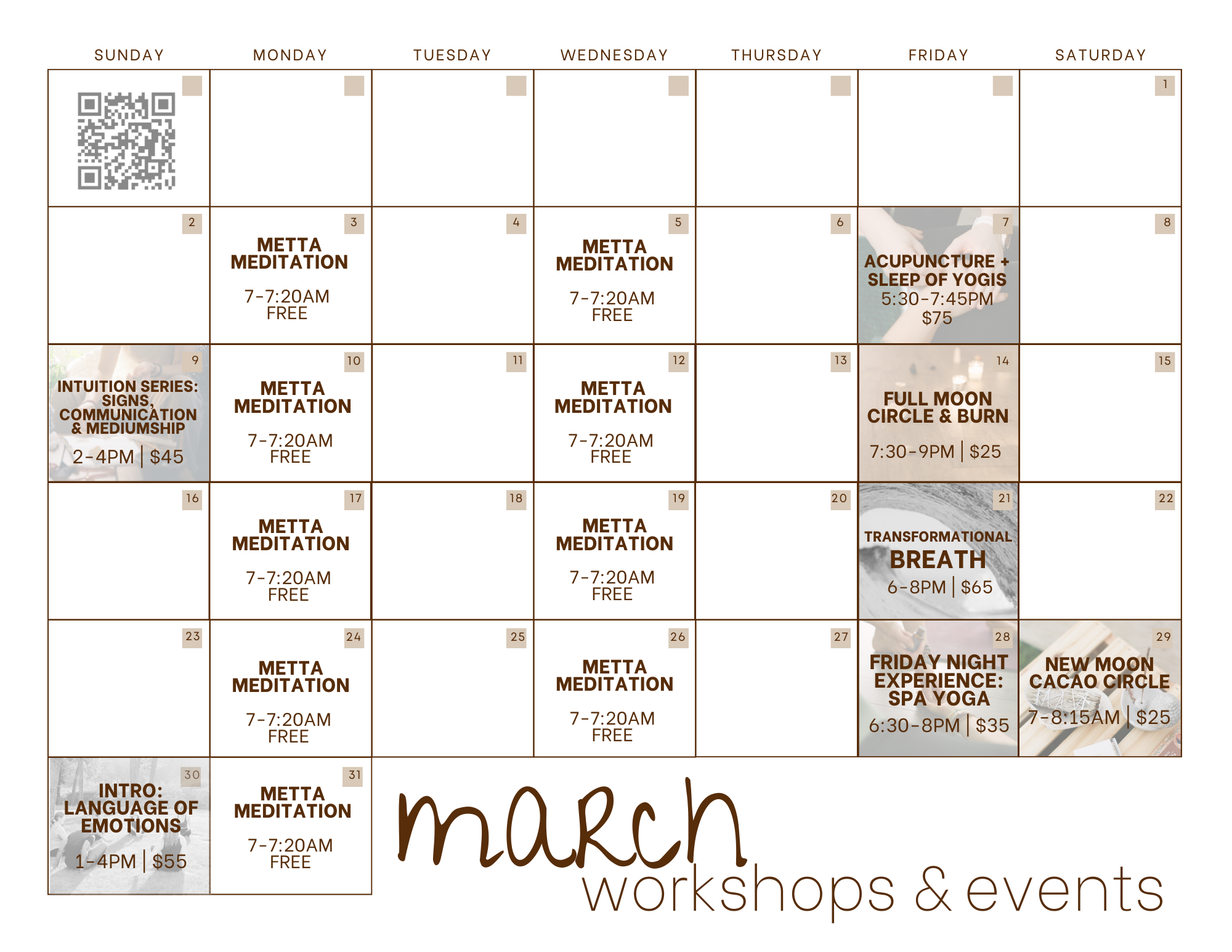 March Workshops & Events